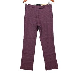 Etro Chino Dress Pants Womens 40 4 Purple Straight Leg Mid Rise Business Retro